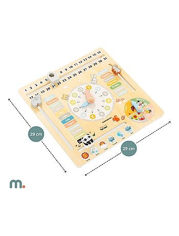 Calendario educativo Montessori madera inglés Mamabrum