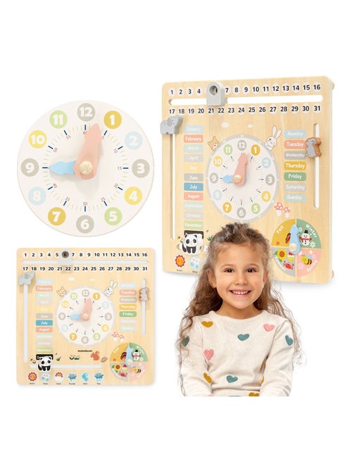 Calendario educativo Montessori madera inglés Mamabrum - Kiabi