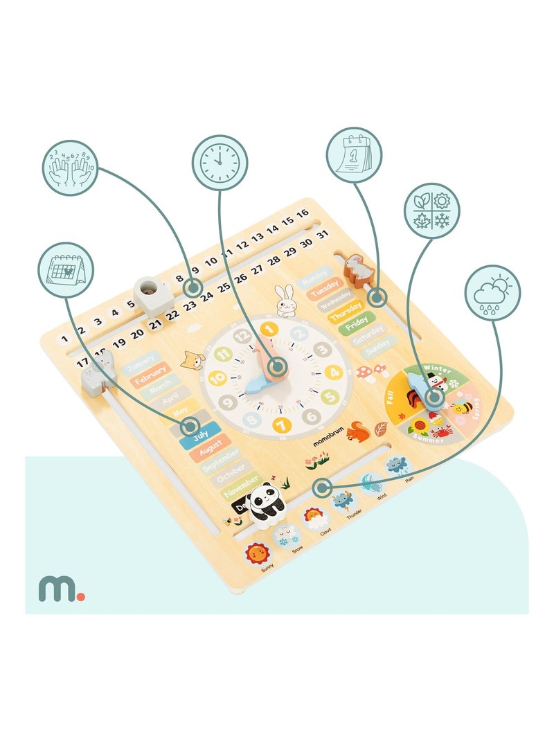 Calendario educativo Montessori madera inglés Mamabrum N/D - Kiabi