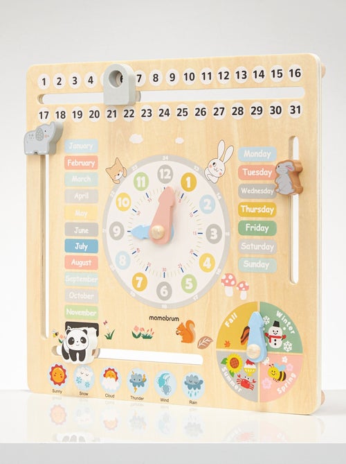 Calendario educativo Montessori madera inglés Mamabrum - Kiabi