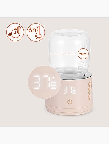 Calentador de biberones inalámbrico LIONELO Thermup - 180 ml - 90 ml en 3 min - 37-50 °C - Adaptador