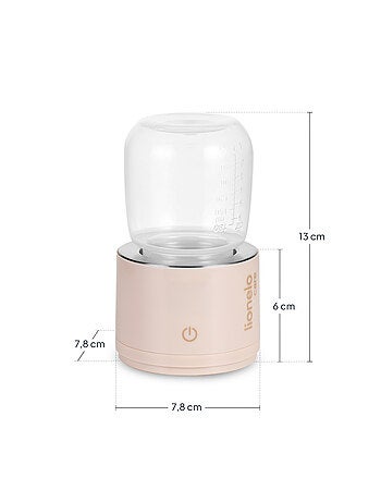 Calentador de biberones inalámbrico LIONELO Thermup - 180 ml - 90 ml en 3 min - 37-50 °C - Adaptador