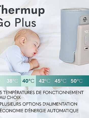 Calentador de biberones portátil Lionelo Thermup Go Plus - Sin BPA - 38-50 °C - Duración de la bater