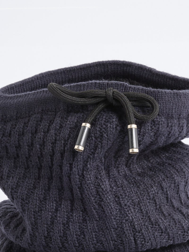 Calentador de cuello de punto y sherpa, crestas - AFIBEL Azul marino - Kiabi