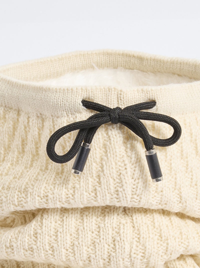 Calentador de cuello de punto y sherpa, crestas - AFIBEL Beige - Kiabi