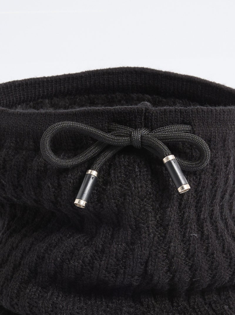 Calentador de cuello de punto y sherpa, crestas - AFIBEL Negro - Kiabi