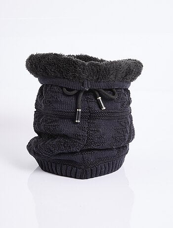 Calentador de cuello en zigzag de punto y sherpa - AFIBEL