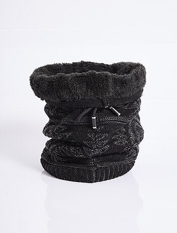 Calentador de cuello en zigzag de punto y sherpa - AFIBEL