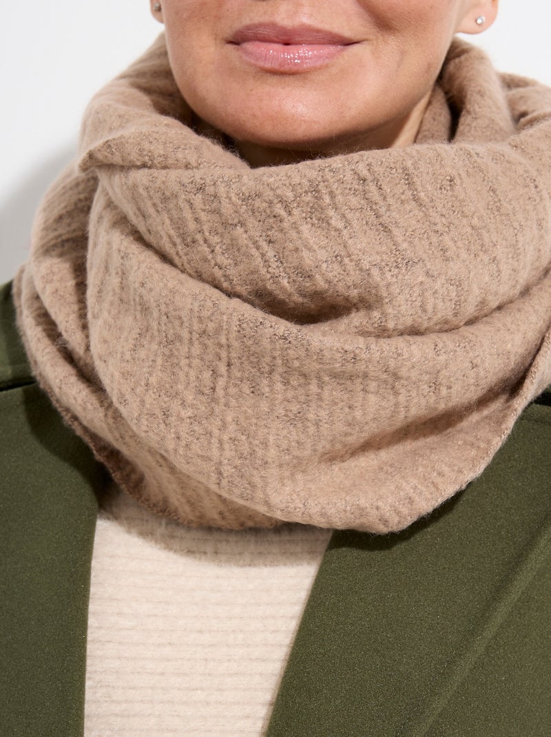 Calentador de cuello tipo snood de punto espumoso - AFIBEL Taupe - Kiabi