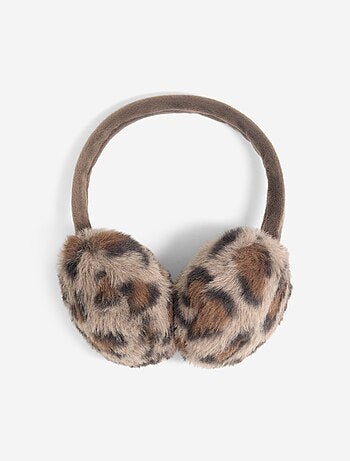 Calentadores de orejas con estampado de leopardo