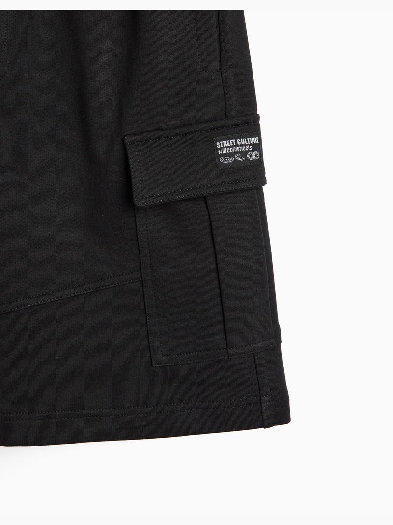Calgões de felpa cargo, mo fashion Negro - Kiabi