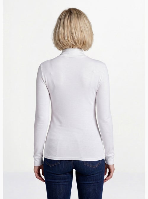 Cálida camiseta interior de punto interlock liso con cuello alto - Afibel - Kiabi