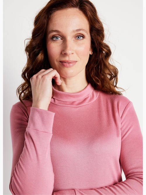 Cálida camiseta interior de punto interlock liso con cuello alto - afibel - Kiabi