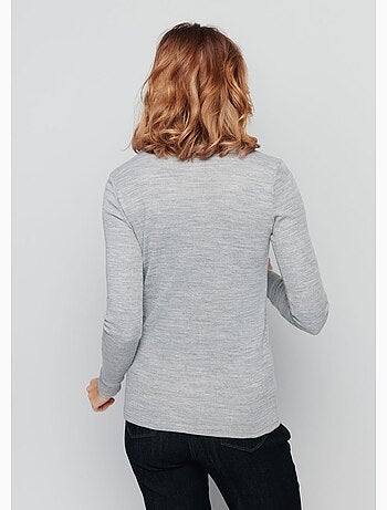 Cálida camiseta interior de punto interlock liso con cuello alto - Afibel