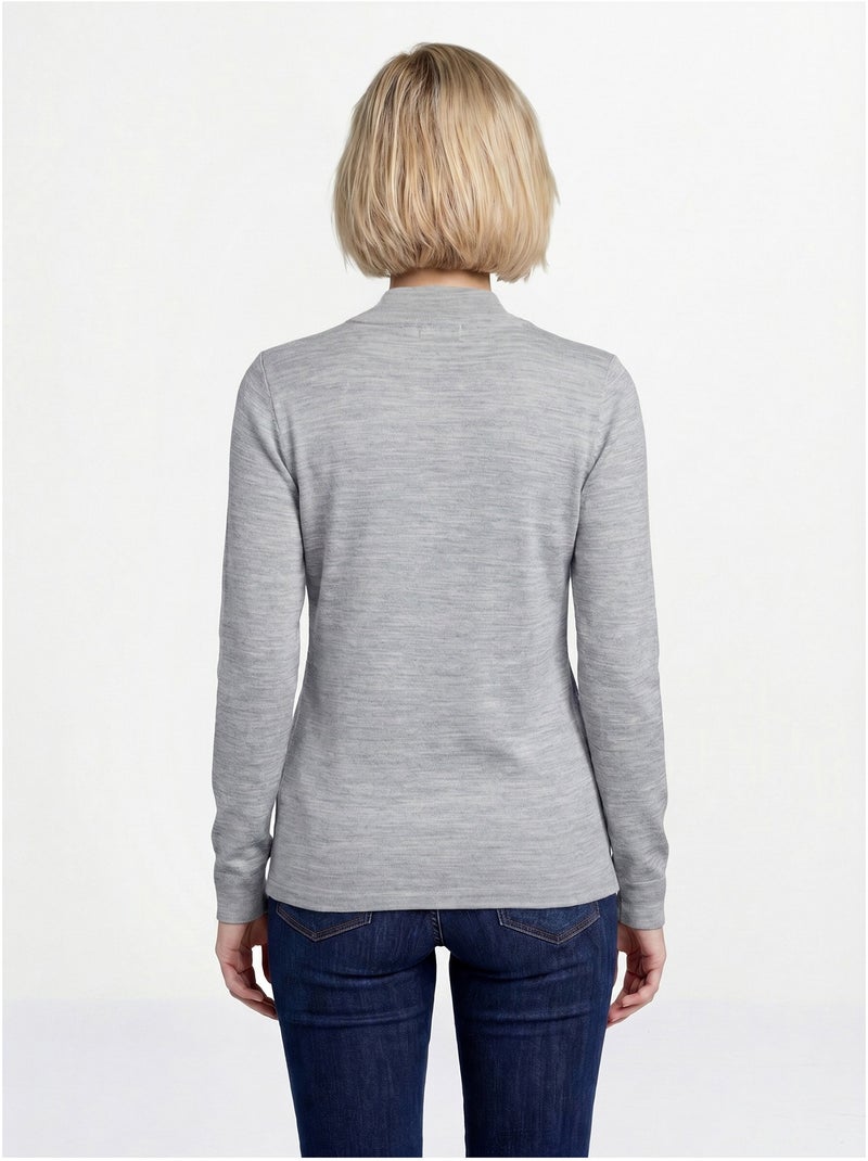 Cálida camiseta interior de punto interlock liso con cuello alto - Afibel Gris - Kiabi