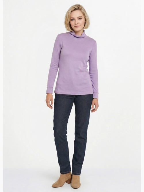 Cálida camiseta interior de punto interlock liso con cuello alto - Afibel - Kiabi