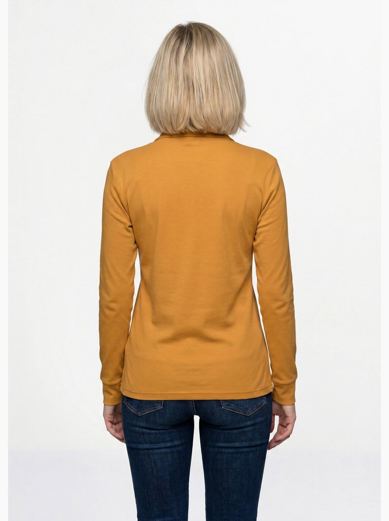 Cálida camiseta interior de punto interlock liso con cuello alto - Afibel Miel - Kiabi