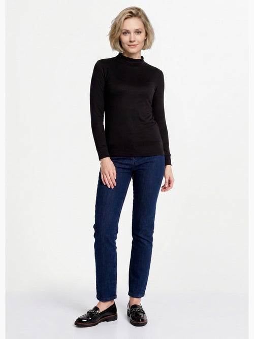 Cálida camiseta interior de punto interlock liso con cuello alto - Afibel - Kiabi