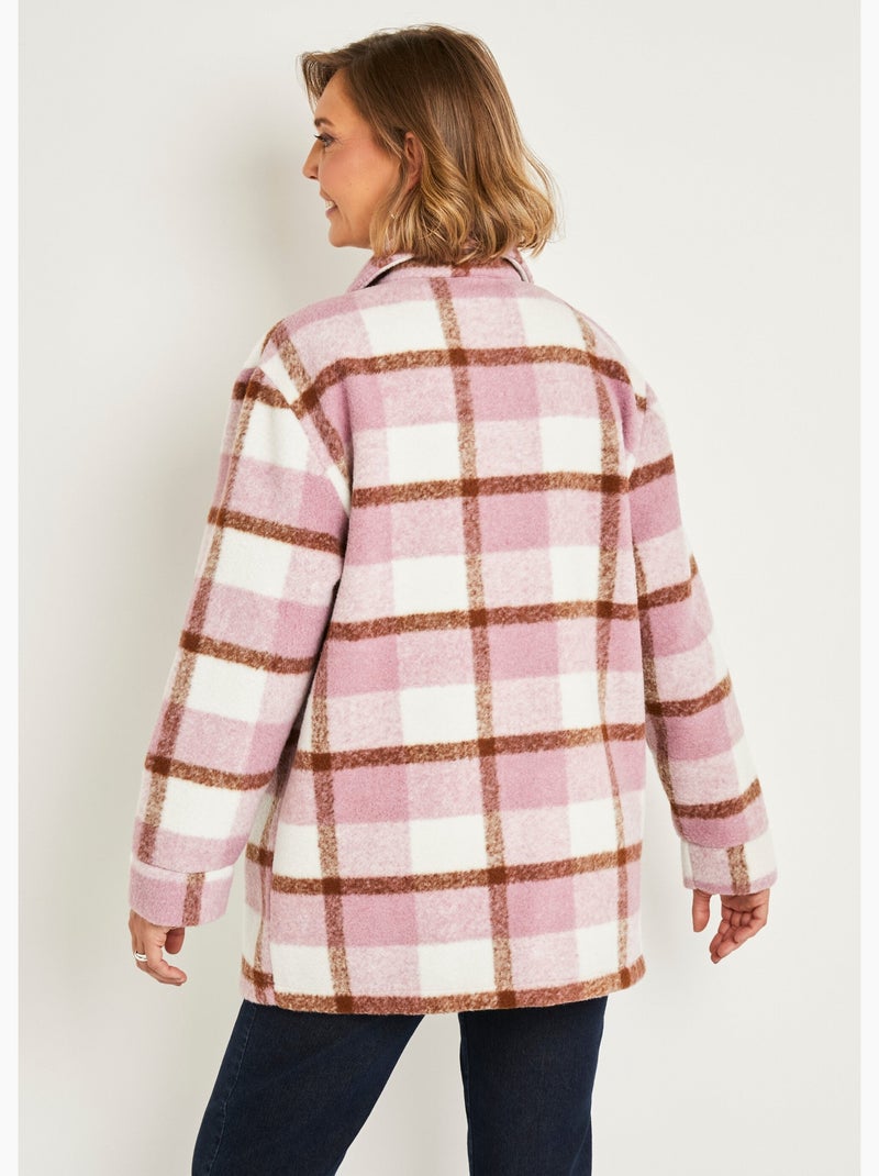 Cálida chaqueta de cuadros - AFIBEL Camel - Kiabi