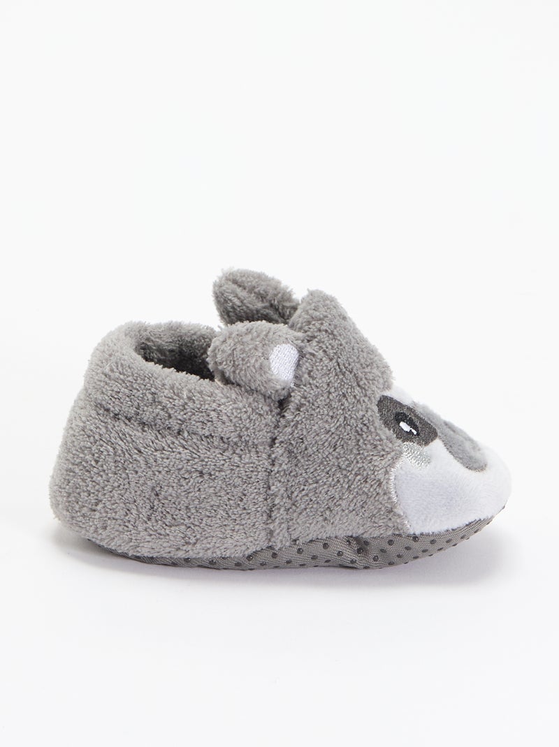Cálidas zapatillas de animales Gris - Kiabi
