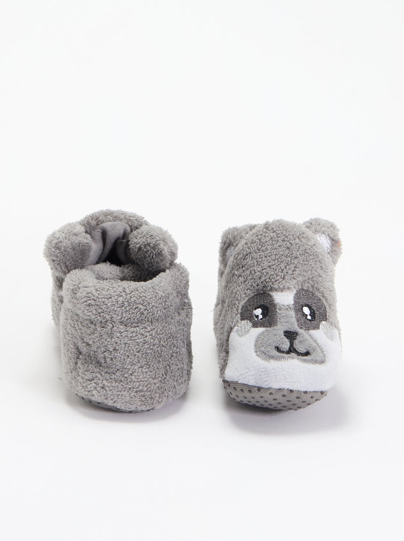 Cálidas zapatillas de animales Gris - Kiabi