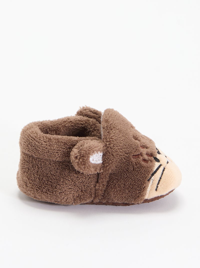 Cálidas zapatillas de animales Marron - Kiabi