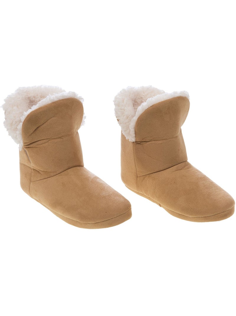 Cálidas zapatillas de ante con forro - AFIBEL Camel - Kiabi