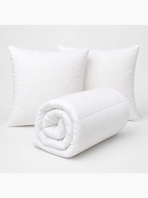 Cálido edredón premium antiácaros + 2 almohadas transpirables - Kiabi