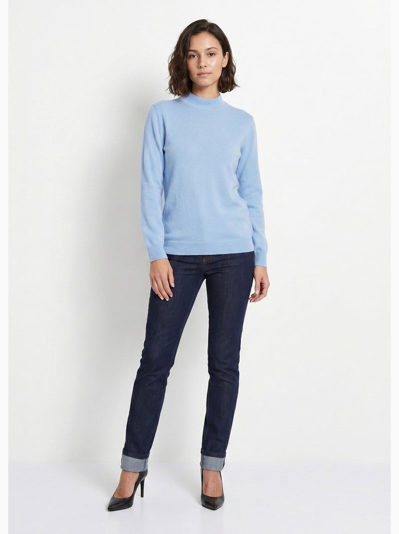 Cálido jersey de cuello alto con lana y angora - Afibel Azul - Kiabi