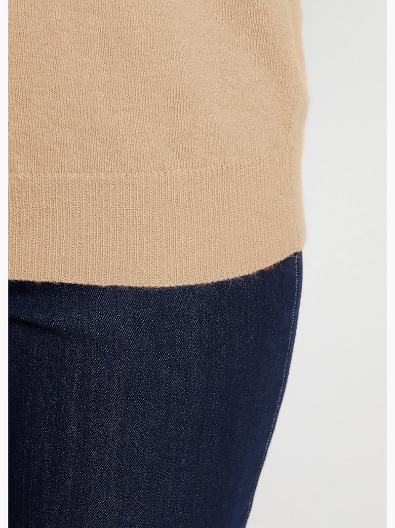 Cálido jersey de cuello alto con lana y angora - Afibel Marrón - Kiabi