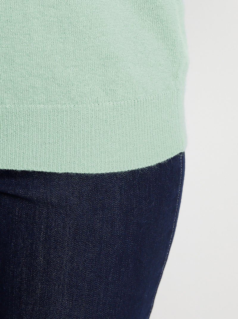 Cálido jersey de cuello alto con lana y angora - Afibel Menta - Kiabi
