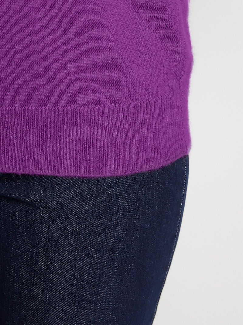 Cálido jersey de cuello alto con lana y angora - Afibel Violeta berenjena - Kiabi