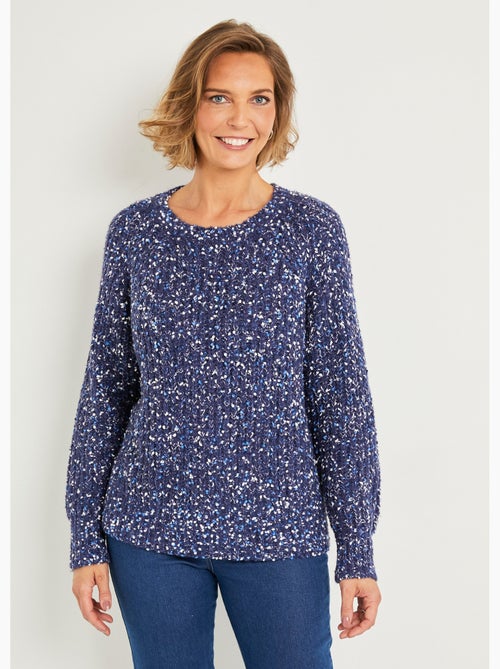 Cálido jersey de cuello redondo de punto con cuentas - Afibel - Kiabi