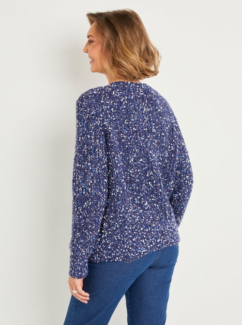 Cálido jersey de cuello redondo de punto con cuentas - Afibel - Kiabi