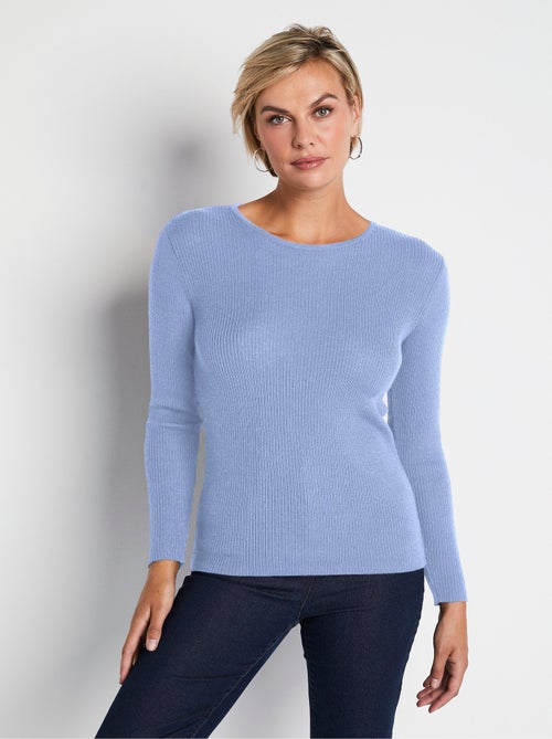 Cálido jersey de lana merino con cuello redondo - Afibel - Kiabi