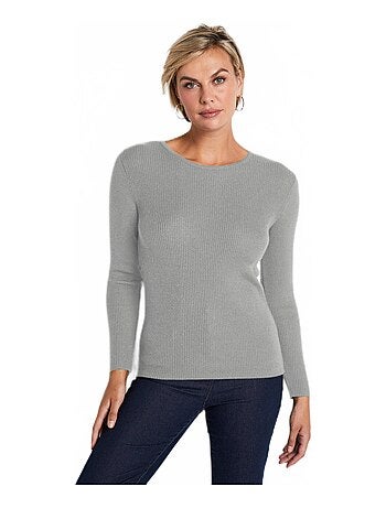 Cálido jersey de lana merino con cuello redondo - Afibel