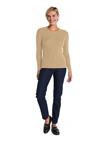 Cálido jersey de lana merino con cuello redondo - Afibel