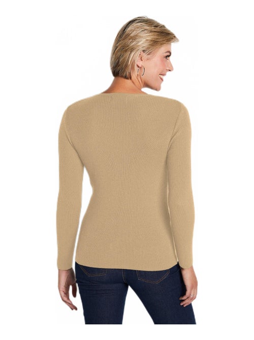 Cálido jersey de lana merino con cuello redondo - Afibel - Kiabi