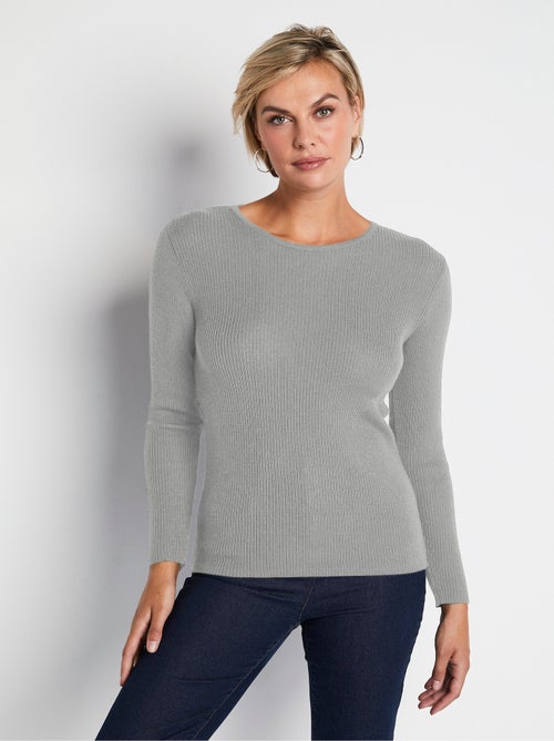 Cálido jersey de lana merino con cuello redondo - Afibel - Kiabi