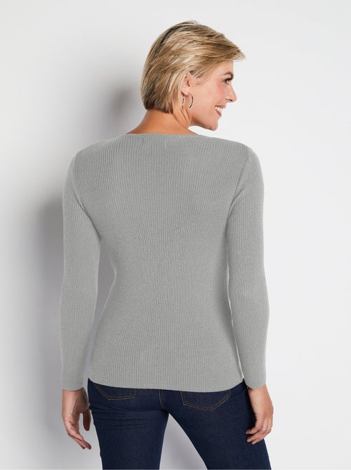 Cálido jersey de lana merino con cuello redondo - Afibel - Kiabi