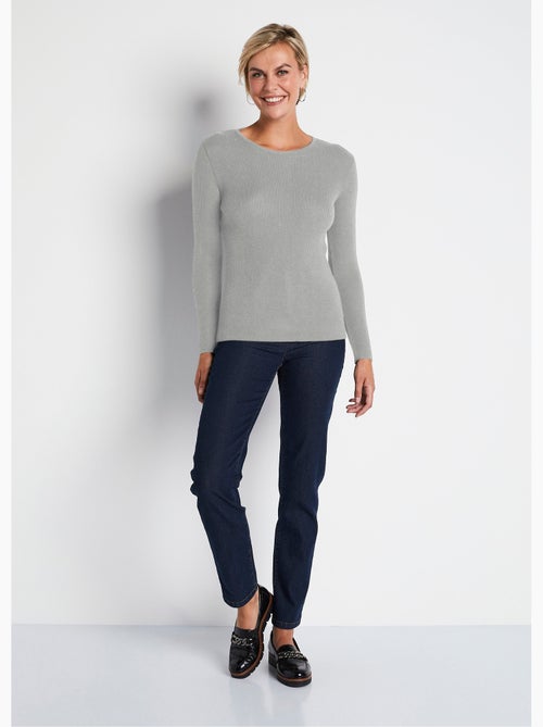 Cálido jersey de lana merino con cuello redondo - Afibel - Kiabi