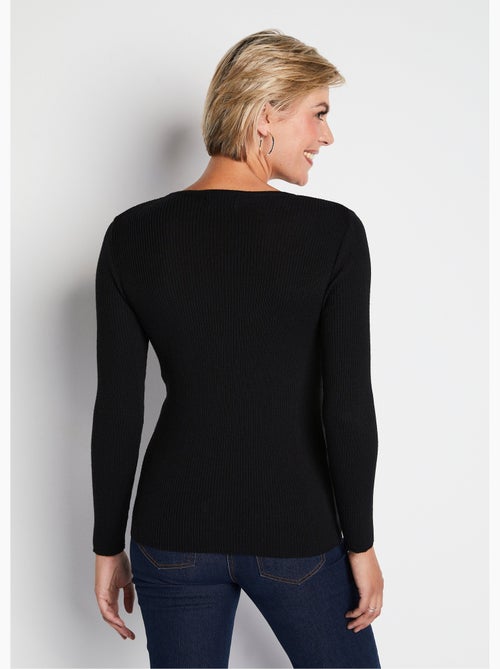 Cálido jersey de lana merino con cuello redondo - Afibel - Kiabi