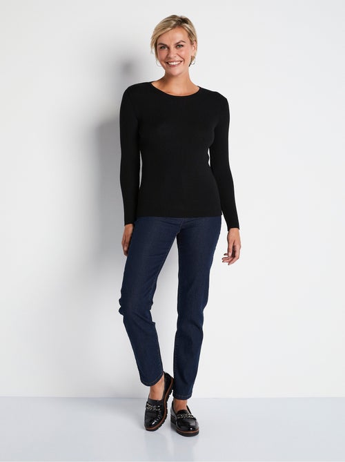 Cálido jersey de lana merino con cuello redondo - Afibel - Kiabi