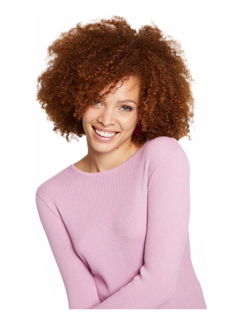 Cálido jersey de lana merino con cuello redondo - Afibel Negro - Kiabi