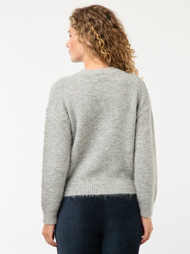Cálido jersey de punto jaspeado Gris - Kiabi