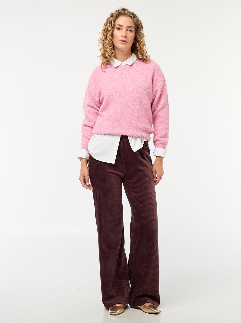 Cálido jersey de punto jaspeado Rosa - Kiabi