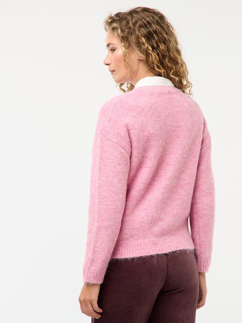 Cálido jersey de punto jaspeado Rosa - Kiabi