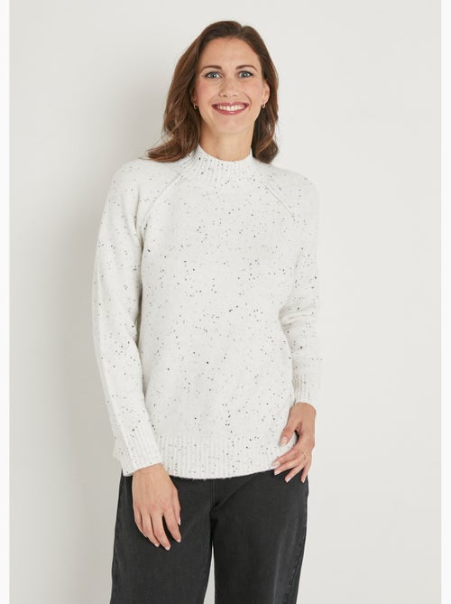 Cálido jersey de raglán con cuello alto jaspeado - Afibel - Kiabi