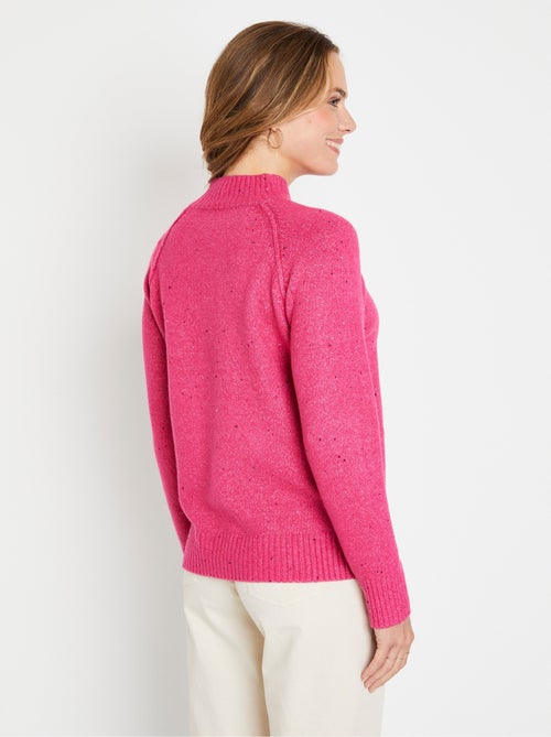 Cálido jersey de raglán con cuello alto jaspeado - Afibel - Kiabi