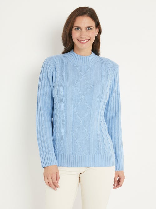 Cálido jersey estilo irlandés con cuello alto. - Afibel - Kiabi